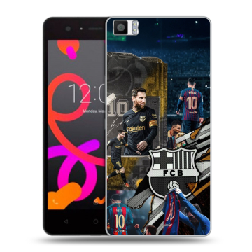 Силиконовый чехол на BQ Aquaris M5 с принтом Messi Barcelona