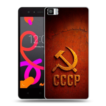 Силиконовый чехол на BQ Aquaris M5 с принтом Флаг Герб СССР Силиконовый чехол на BQ Aquaris M5 с принтом Флаг Герб СССР