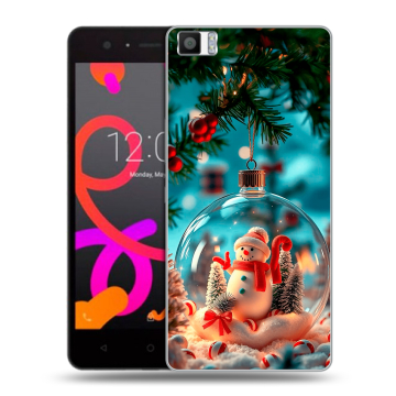 Силиконовый чехол на BQ Aquaris M5 с принтом Новый год