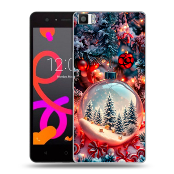 Силиконовый чехол на BQ Aquaris M5 с принтом Новый год