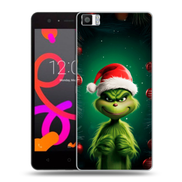 Силиконовый чехол на BQ Aquaris M5 с принтом Гринч Новый год Рождество