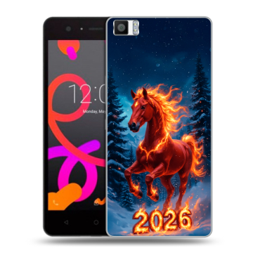 Силиконовый чехол на BQ Aquaris M5 с принтом Новый год коня