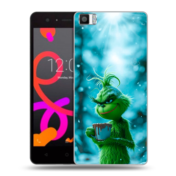 Силиконовый чехол на BQ Aquaris M5 с принтом Новый год гринч