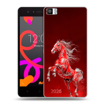 Силиконовый чехол на BQ Aquaris M5 с принтом Новый год