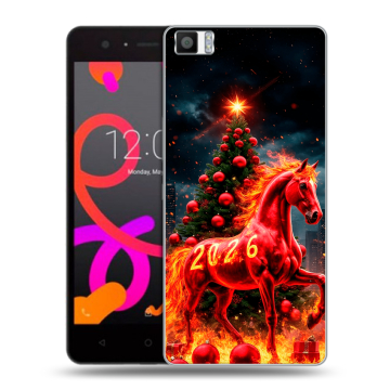 Силиконовый чехол на BQ Aquaris M5 с принтом Новый год