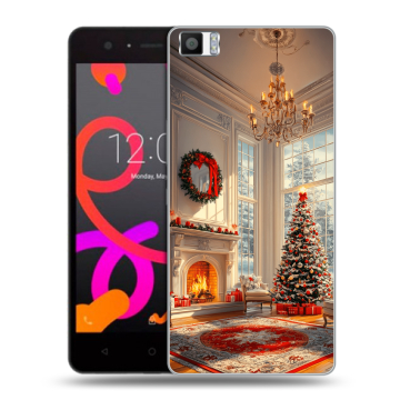 Силиконовый чехол на BQ Aquaris M5 с принтом Новый год