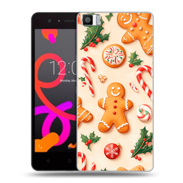 Силиконовый чехол на BQ Aquaris M5 с принтом Новый год