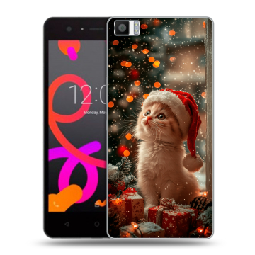 Силиконовый чехол на BQ Aquaris M5 с принтом Новый год