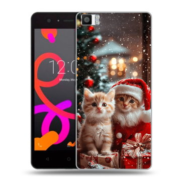 Силиконовый чехол на BQ Aquaris M5 с принтом Новый год