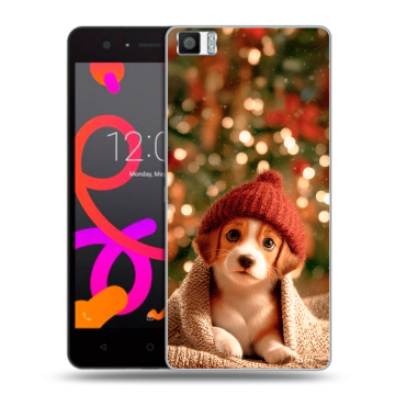 Силиконовый чехол на BQ Aquaris M5 с принтом Новый год