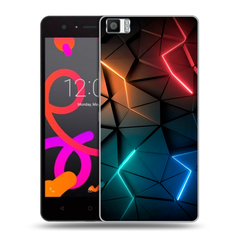 Силиконовый чехол на BQ Aquaris M5 с принтом Абстракция неон Силиконовый чехол на BQ Aquaris M5 с принтом Абстракция неон