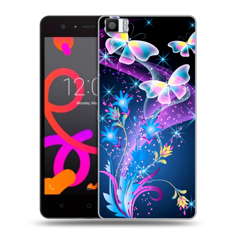 Силиконовый чехол на BQ Aquaris M5 с принтом Бабочки Силиконовый чехол на BQ Aquaris M5 с принтом Бабочки