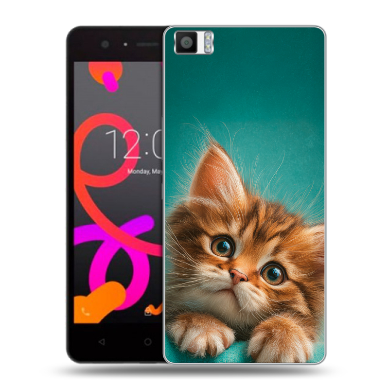 Силиконовый чехол на BQ Aquaris M5 с принтом котенок Силиконовый чехол на BQ Aquaris M5 с принтом котенок