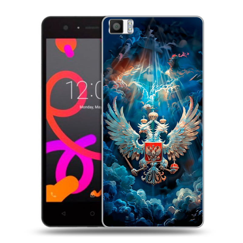 Силиконовый чехол на BQ Aquaris M5 с принтом Герб флаг России Силиконовый чехол на BQ Aquaris M5 с принтом Герб флаг России