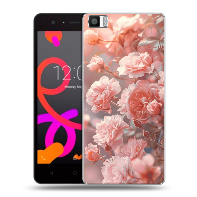 Силиконовый чехол на BQ Aquaris M5 с принтом Розовые розы Силиконовый чехол на BQ Aquaris M5 с принтом Розовые розы