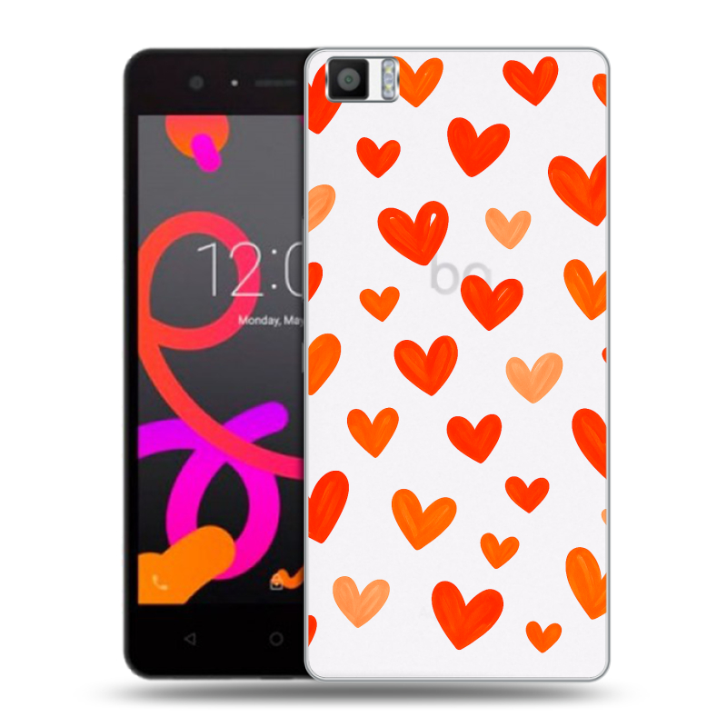 Силиконовый чехол на BQ Aquaris M5 с принтом Сердечки Силиконовый чехол на BQ Aquaris M5 с принтом Сердечки
