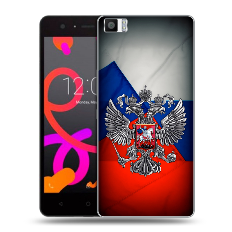 Силиконовый чехол на BQ Aquaris M5 с принтом Флаг России Силиконовый чехол на BQ Aquaris M5 с принтом Флаг России