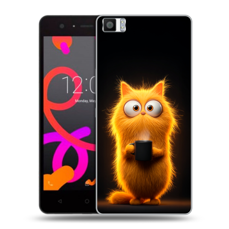 Силиконовый чехол на BQ Aquaris M5 с принтом Смешной кот Силиконовый чехол на BQ Aquaris M5 с принтом Смешной кот