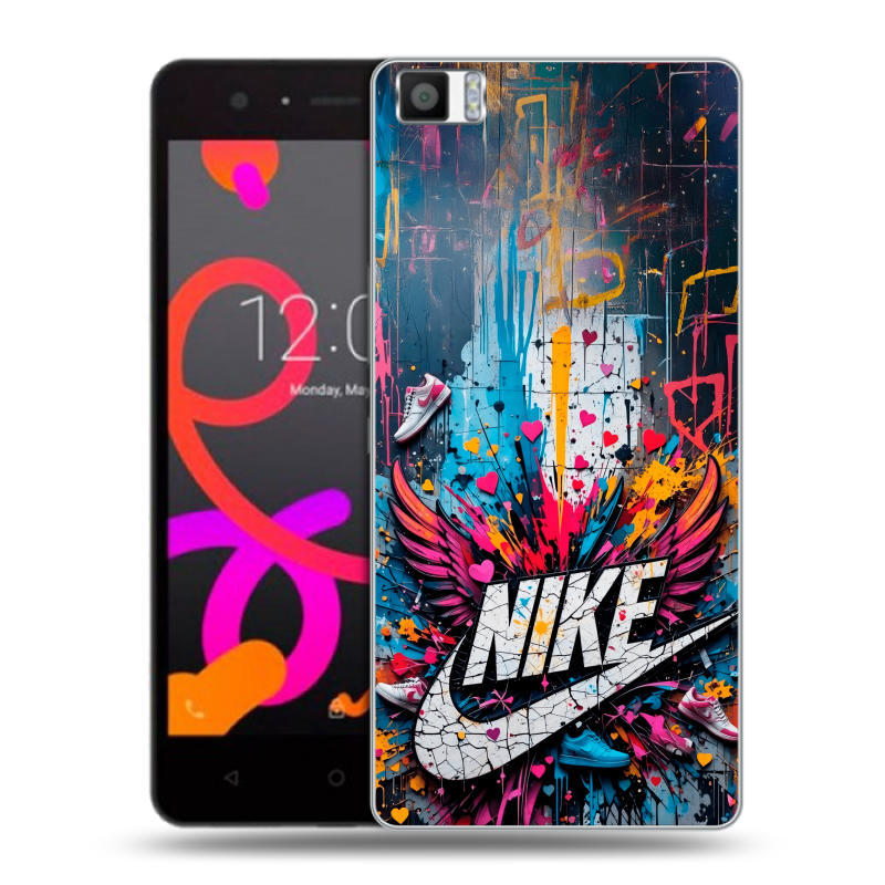 Силиконовый чехол на BQ Aquaris M5 с принтом Nike Найк Силиконовый чехол на BQ Aquaris M5 с принтом Nike Найк