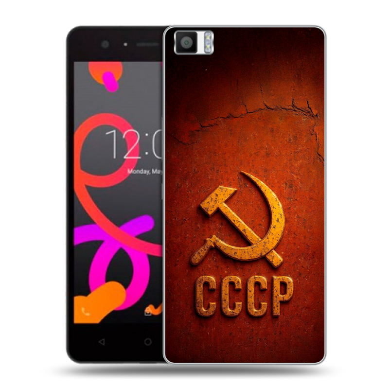 Силиконовый чехол на BQ Aquaris M5 с принтом Флаг Герб СССР Силиконовый чехол на BQ Aquaris M5 с принтом Флаг Герб СССР