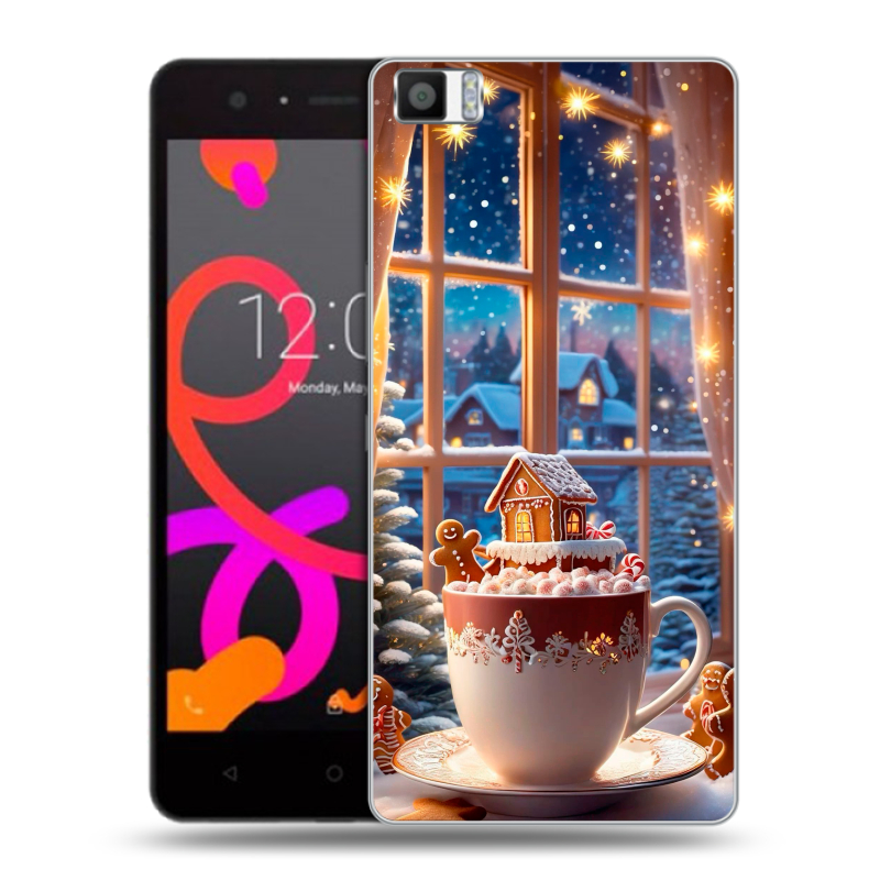 Силиконовый чехол на BQ Aquaris M5 с принтом Новый год Силиконовый чехол на BQ Aquaris M5 с принтом Новый год