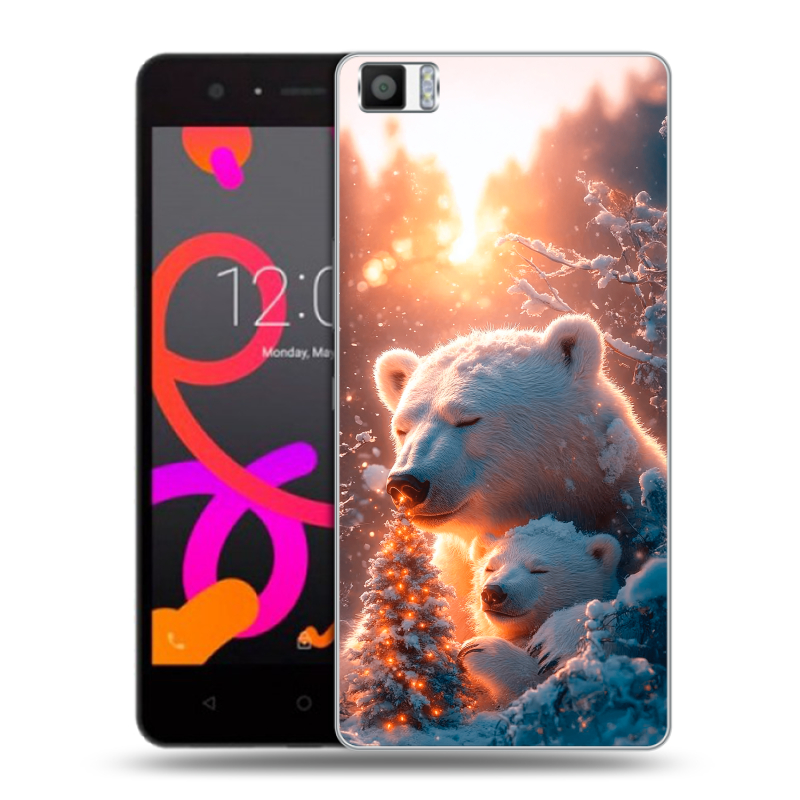 Силиконовый чехол на BQ Aquaris M5 с принтом Новый год Силиконовый чехол на BQ Aquaris M5 с принтом Новый год