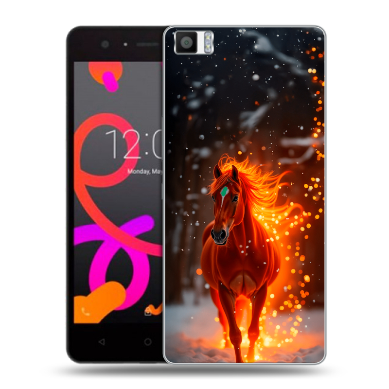 Силиконовый чехол на BQ Aquaris M5 с принтом Новый год Силиконовый чехол на BQ Aquaris M5 с принтом Новый год