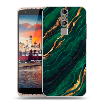 Пластиковый чехол на ZTE Axon Mini с принтом Мрамор зеленое золото Пластиковый чехол на ZTE Axon Mini с принтом Мрамор зеленое золото