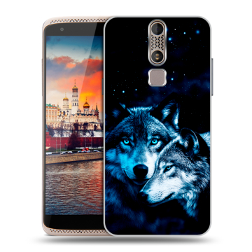 Пластиковый чехол на ZTE Axon Mini с принтом Волки