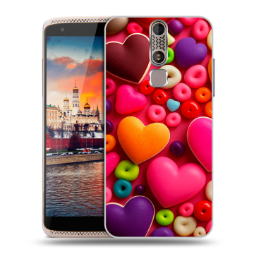 Пластиковый чехол на ZTE Axon Mini с принтом Сердечки