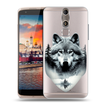 Пластиковый чехол на ZTE Axon Mini с принтом Волк в лесу