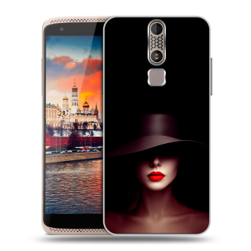 Пластиковый чехол на ZTE Axon Mini с принтом Девушка в шляпе