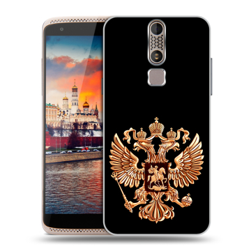 Пластиковый чехол на ZTE Axon Mini с принтом Герб России золотой Пластиковый чехол на ZTE Axon Mini с принтом Герб России золотой