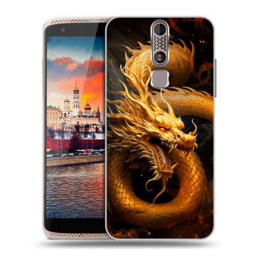 Пластиковый чехол на ZTE Axon Mini с принтом Золотой дракон Пластиковый чехол на ZTE Axon Mini с принтом Золотой дракон