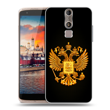 Пластиковый чехол на ZTE Axon Mini с принтом Герб России желтый Пластиковый чехол на ZTE Axon Mini с принтом Герб России желтый