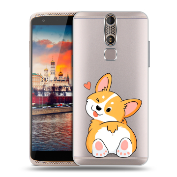 Пластиковый чехол на ZTE Axon Mini с принтом Корги