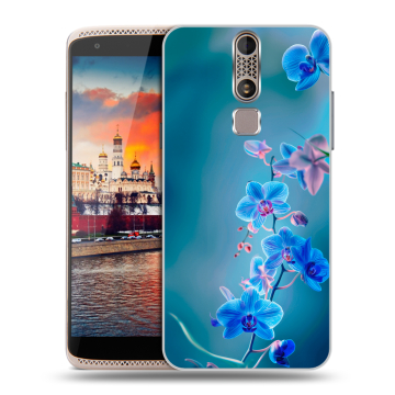 Пластиковый чехол на ZTE Axon Mini с принтом Голубые цветы Пластиковый чехол на ZTE Axon Mini с принтом Голубые цветы