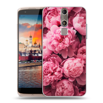 Пластиковый чехол на ZTE Axon Mini с принтом цветы пионы