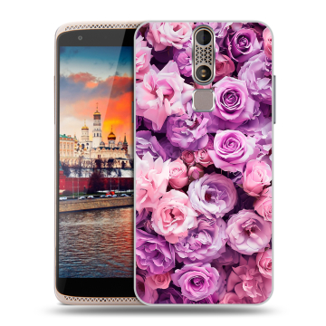 Пластиковый чехол на ZTE Axon Mini с принтом лавандовые розы