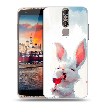 Пластиковый чехол на ZTE Axon Mini с принтом кролик зайчик