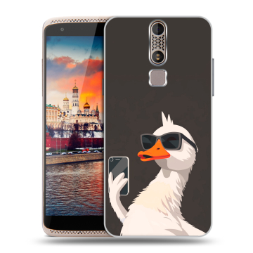 Пластиковый чехол на ZTE Axon Mini с принтом утка в очках