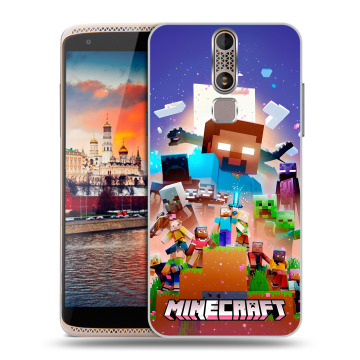Пластиковый чехол на ZTE Axon Mini с принтом Майнкрафт Minecraft