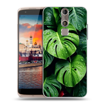 Пластиковый чехол на ZTE Axon Mini с принтом Листья