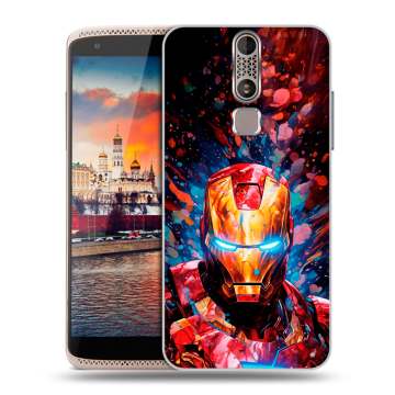 Пластиковый чехол на ZTE Axon Mini с принтом Железный человек Ironman