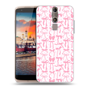 Пластиковый чехол на ZTE Axon Mini с принтом Розовые бантики