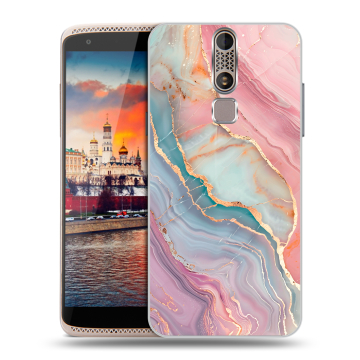 Пластиковый чехол на ZTE Axon Mini с принтом розовый мрамор Пластиковый чехол на ZTE Axon Mini с принтом розовый мрамор
