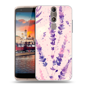Пластиковый чехол на ZTE Axon Mini с принтом цветы лаванда Пластиковый чехол на ZTE Axon Mini с принтом цветы лаванда
