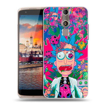 Пластиковый чехол на ZTE Axon Mini с принтом Рик и Морти Rick Morty