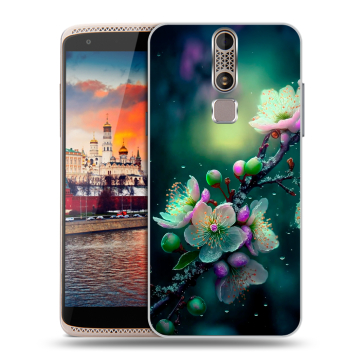 Пластиковый чехол на ZTE Axon Mini с принтом Цветы и мрамор Пластиковый чехол на ZTE Axon Mini с принтом Цветы и мрамор