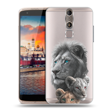 Пластиковый чехол на ZTE Axon Mini с принтом Львы